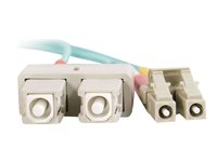 C2G LC-SC 10Gb 50/125 OM3 Duplex Multimode PVC Fiber Optic Cable (LSZH) - Nettverkskabel - SC flermodus (hann) til LC multimodus (hann) - 30 m - fiberoptisk - dupleks - 50 / 125 mikroner - OM3 - halogenfri - akvamarin 85539