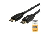 StarTech.com 6ft (2m) Premium Certified HDMI 2.0 Cable with Ethernet, High Speed Ultra HD 4K 60Hz HDMI Cable HDR10, HDMI Cord (Male/Male Connectors), For UHD Monitors, TVs, Displays - Durable HDMI Cable - HDMI-kabel med Ethernet - HDMI hann til HDMI hann - 2 m - svart - for P/N: EXTEND-HDMI-4K40C6P1, KITBXAVHDPEU, KITBXAVHDPUK, KITBXDOCKPEU, KITBXDOCKPUK HDMM2MP