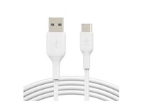 Belkin BoostCharge - USB-kabel - 24 pin USB-C (hann) til USB (hann) - 2 m - hvit CAB001BT2MWH