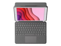 Logitech Combo Touch - Tastatur og folioveske - med styrepute - bakgrunnsbelyst - Apple Smart connector - AZERTY - Fransk - grafitt - for Apple 10.2-inch iPad (7. generasjon, 8. generasjon, 9. generasjon) 920-009625