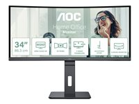 AOC Pro-line CU34P3CV - P3 Series - LED-skjerm - kurvet - 34" - 3440 x 1440 UWQHD @ 100 Hz - VA - 300 cd/m² - 3000:1 - 4 ms - HDMI, DisplayPort, USB-C - høyttalere - svart CU34P3CV