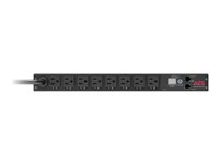 APC Switched Rack PDU AP7900B - Strømfordelerenhet (kan monteres i rack) - AC 100-120 V - inngang: NEMA 5-15P - utgangskontakter: 8 (NEMA 5-15) - 1U - 3.65 m kabel - for P/N: SMX1000C, SMX1500RM2UC, SMX1500RM2UCNC, SMX750C, SMX750CNC, SRTL3KRM1UC AP7900B