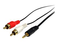 StarTech.com 3 ft Stereo Audio Cable - 3.5mm Male to 2x RCA Male - heaDPhone jack to RCA - Mini jack to RCA - 3.5mm to RCA (MU3MMRCA) - Lydkabel - mini-phone stereo 3.5 mm hann til RCA x 2 hann - 92 cm - svart - for P/N: HD202A, ST121HDBTSC, ST12MHDLAN4R, ST12MHDLNHK, ST12MHDLNHR, ST222HDBT, VID2HDCON2 MU3MMRCA