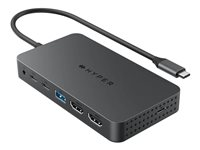 HyperDrive Next - Dokkingstasjon - for bærbar, bærbar, bærbar, smarttelefon - USB-C / USB4 / Thunderbolt 3 / Thunderbolt 4 - 2 x HDMI - 1GbE HD7002GL