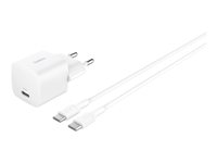 Belkin BoostCharge - Strømadapter - PPS-teknologi - 25 watt - PD 3.1/PPS, Fast Charge (24 pin USB-C) - på kabel: USB-C - med USB-C-kabel (1m) WCA012KQ1MWH-B6