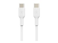 Belkin BoostCharge - USB-kabel - 24 pin USB-C (hann) til 24 pin USB-C (hann) - 2 m - hvit CAB003BT2MWH