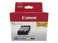 Canon PGI-570/CLI-571 PGBK/BK/C/M/Y Multi Pack - 5-pack - pigmentert svart, svart, gul, cyan, magenta - original - boks - blekkbeholder - for PIXMA TS5051, TS5053, TS5055, TS6050, TS6051, TS6052, TS8051, TS8052, TS9050, TS9055 0372C006