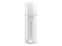 Transcend JetFlash 730 - USB-flashstasjon - 64 GB - USB 3.0 - hvit TS64GJF730