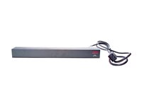 APC Basic Rack-Mount PDU - Strømfordelingslist (kan monteres i rack) - AC 208/230 V - inngang: IEC 60320 C20 - utgangskontakter: 12 (power IEC 60320 C13) - 1U - 19" - 2.5 m kabel - svart - for P/N: SMTL1000RMI2UC, SMX1000C, SMX1500RM2UC, SMX1500RM2UCNC, SMX750C, SMX750CNC AP9565