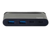 Legrand - Hub - 2 x SuperSpeed USB 3.0 + 1 x USB-C + 1 x USB-C (strømlevering) - stasjonær 82115