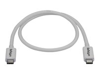 StarTech.com 1.6ft (50cm) Thunderbolt 3 Cable, 40Gbps, 100W PD, 4K/5K Video, Thunderbolt-Certified, Compatible w/ TB4/USB 3.2/DisplayPort - Thunderbolt-kabel - 24 pin USB-C (hann) til 24 pin USB-C (hann) - USB 3.1 Gen 2 / Thunderbolt 3 / DisplayPort 1.2 - 50 cm - 4K-støtte - hvit - for P/N: CDP2HDUACP, CDP2HDUACPW, PEXUSB321C, TB33A1C TBLT34MM50CW