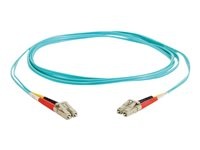 C2G LC-LC 10Gb 50/125 OM3 Duplex Multimode PVC Fiber Optic Cable (LSZH) - Nettverkskabel - LC multimodus (hann) til LC multimodus (hann) - 5 m - fiberoptisk - dupleks - 50 / 125 mikroner - OM3 - halogenfri - akvamarin 85552