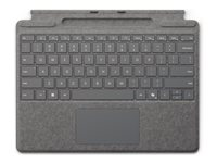 Microsoft Surface Pro Keyboard - tastatur - med styrepute, akselerometer, lagrings- og ladebakke for Surface Slim Pen 2 - platina Inn-enhet 8XB-00194