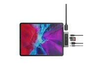 HyperDrive 6-in-1 USB-C Media Hub - Dokkingstasjon - USB-C - HDMI - for Apple 10.9-inch iPad Air (4th generation, 5th generation); 11-inch iPad Pro (1st generation, 2nd generation, 3rd generation); 12.9-inch iPad Pro (3rd generation, 4th generation, 5th generation); iPad mini (6th generation) HD449