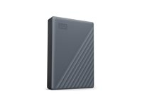 WD My Passport WDBRMD0050BGY-WESN - Harddisk - kryptert - 5 TB - ekstern (bærbar) - USB 3.2 Gen 1 - 256-bit AES - silikongrå WDBRMD0050BGY-WESN