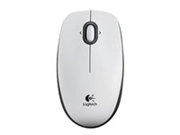 Logitech B100 - Mus - høyre- og venstrehåndet - optisk - 3 knapper - kablet - USB - hvit 910-003360