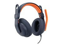 Logitech Zone Learn Over-Ear Wired Headset for Learners, 3.5mm AUX - Hodetelefoner med mikrofon - full størrelse - kablet - 3,5 mm jakk 981-001389