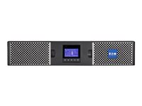 Eaton 9PX 1500i RT2U - UPS (rackmonterbar/ekstern) - AC 200/208/220/230/240 V - 1500 watt - 1500 VA - enkeltfase - RS-232, USB - utgangskontakter: 8 - PFC - 2U - 19" - svart/sølv 9PX1500IRT2U-L