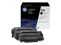 HP 55X - 2-pack - Høy ytelse - svart - original - LaserJet - tonerpatron (CE255XD) - for LaserJet Enterprise MFP M525; LaserJet Enterprise Flow MFP M525; LaserJet Managed MFP M525 CE255XD