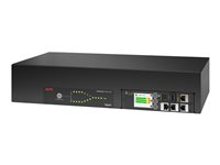 APC NetShelter - Automatisk overføringsbryter (kan monteres i rack) - AC 120 V - 2880 VA - enkeltfase - USB, Ethernet 10/100/1000 - inngang: strøm NEMA L5-30P 24A - utgangskontakter: 16 (NEMA 5-20R 16A) - 2U - 2.44 m kabel - svart AP4453A