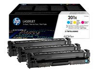 HP 201X - 3-pack - Høy ytelse - gul, cyan, magenta - original - LaserJet - tonerpatron (CF253XM) - for Color LaserJet Pro M252n, MFP M274n, MFP M277c6, MFP M277dw, MFP M277n CF253XM