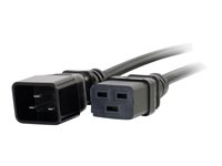 C2G 16 AWG 250 Volt 16 Amp Power Extension Cord - Strømforlengelseskabel - IEC 60320 C20 til IEC 60320 C19 - AC 250 V - 50 cm - formstøpt - svart 80621