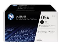 HP 05A - 2-pack - svart - original - LaserJet - tonerpatron (CE505D) - for LaserJet P2035, P2035n, P2055, P2055d, P2055dn, P2055x CE505D