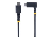StarTech.com 3ft (1m) USB C Charging Cable Right Angle, 60W PD 3A, Heavy Duty Fast Charge USB-C Cable, USB 2.0 Type-C, Durable and Rugged Aramid Fiber, S20/iPad/Pixel - High Quality USB Charging Cord (R2CCR-1M-USB-CABLE) - USB-kabel - 24 pin USB-C (hann) rett til 24 pin USB-C (hann) rettvinklet - USB 2.0 - 3 A - 1 m - svart R2CCR-1M-USB-CABLE