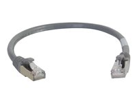 C2G Cat6a Booted Shielded (STP) Network Patch Cable - Koblingskabel - RJ-45 (hann) til RJ-45 (hann) - 0.5 m - STP - CAT 6a - formstøpt, uten hindringer, flertrådet - grå 89900