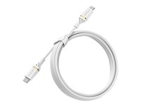 OtterBox Standard - USB-kabel - 24 pin USB-C (hann) til 24 pin USB-C (hann) - USB 2.0 - 3 A - 2 m - Power Delivery-støtte - skystøvhvit 78-52673