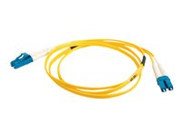 C2G LC-LC 9/125 OS1 Duplex Singlemode PVC Fiber Optic Cable (LSZH) - Koblingskabel - LC-enkeltmodus (hann) til LC-enkeltmodus (hann) - 10 m - fiberoptisk - dupleks - 9 / 125 micron - OS1 - halogenfri - gul 85609