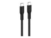 Belkin BoostCharge Pro - USB-kabel - 24 pin USB-C (hann) til 24 pin USB-C (hann) - 3 m - flettet kabel, USB Power Delivery (240 W) - svart CAB025HQ3MBK