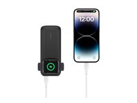 Belkin BoostCharge Pro - Trådløs nødlader - 10000 mAh - 20 watt - PD 3.0, Fast Charge (magnetisk, 24 pin USB-C) - på kabel: USB-C - svart BPD005BTBK