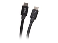 C2G 2.5ft Thunderbolt 4 USB C Cable - USB C to USB C - 40Gbps - M/M - Thunderbolt-kabel - 24 pin USB-C (hann) til 24 pin USB-C (hann) - USB 3.2 / DisplayPort 2.1 / Thunderbolt 4 - 30 V - 76 cm - 4 K 60 Hz (4096 x 2160) støtte, USB Power Delivery (100 W), 8K 60Hz støtte, Ethernet-støtte - svart C2G28886