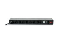 APC Switched Rack PDU AP7920B - Strømfordelingslist - AC 200/208/230 V - 2300 VA - Ethernet - inngang: IEC 60320 C14 - utgangskontakter: 8 (power IEC 60320 C13) - 1U - 19" - svart - for P/N: SMTL1000RMI2UC, SMX1000C, SMX1500RM2UC, SMX1500RM2UCNC, SMX750C, SMX750CNC AP7920B