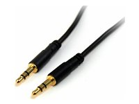 StarTech.com 6 ft Slim 3.5mm Stereo Audio Cable - M/M - 3.5mm Male to Male Audio Cable for your Smartphone, Tablet or MP3 Player (MU6MMS) - Lydkabel - mini-phone stereo 3.5 mm hann til mini-phone stereo 3.5 mm hann - 1.8 m - svart - for P/N: KITBXAVHDPEU, KITBXAVHDPNA, KITBXAVHDPUK, KITBXDOCKPEU, KITBXDOCKPNA, KITBXDOCKPUK MU6MMS