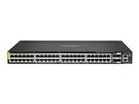 HPE Aruba 6300M - Switch - L3 - Styrt - 48 x 100/1000/2.5G/5G (PoE++) + 2 x 1 Gigabit / 10 Gigabit / 25 Gigabit SFP + 2 x 10 Gigabit / 25 Gigabit / 50 Gigabit SFP (opplink / stabling) - front og side til bakside - rackmonterbar - PoE++ R8S90A