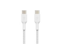 Belkin BoostCharge - USB-kabel - 24 pin USB-C (hann) til 24 pin USB-C (hann) - 1 m - hvit CAB004BT1MWH