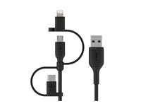 Belkin BOOST CHARGE Universal - USB-kabel - USB hann til Micro-USB type B, Lightning, 24 pin USB-C hann - 1 m CAC001BT1MBK