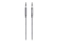 Belkin MIXIT Metallic Aux Cable - Lydkabel - mini-phone stereo 3.5 mm hann til mini-phone stereo 3.5 mm hann - 1.2 m - grå AV10164BT04-GRY