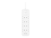 Belkin Connect - Overspenningsavleder - with 2 USB-C ports - utgangskontakter: 8 - 2 m kabel SRB004VF2M