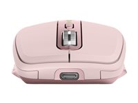 Logitech MX Anywhere 3 - Mus - laser - 6 knapper - trådløs - 2.4 GHz, Bluetooth - USB trådløs mottaker - rosa 910-005990