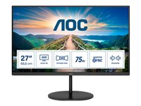 AOC Q27V4EA - LED-skjerm - 27" - 2560 x 1440 QHD @ 75 Hz - IPS - 250 cd/m² - 1000:1 - 4 ms - HDMI, DisplayPort - høyttalere - svart Q27V4EA