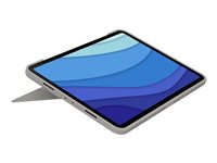 Logitech Combo Touch - Tastatur og folioveske - med styrepute - bakgrunnsbelyst - Apple Smart connector - QWERTY - Spansk - sand - for Apple 11-inch iPad Pro (1. generasjon, 2. generasjon, 3. generasjon) 920-010169