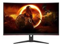 AOC Gaming CQ32G2SE/BK - LED-skjerm - gaming - kurvet - 32" (31.5" synlig) - 2560 x 1440 QHD @ 165 Hz - VA - 300 cd/m² - 3000:1 - 1 ms - 2xHDMI, DisplayPort - høyttalere - svart, rød CQ32G2SE/BK