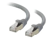 C2G Cat6a Booted Shielded (STP) Network Patch Cable - Koblingskabel - RJ-45 (hann) til RJ-45 (hann) - 5 m - STP - CAT 6a - formstøpt, uten hindringer, flertrådet - grå 89905