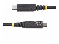 StarTech.com 1m (3.3ft) USB4 Cable, USB-IF Certified USB-C Cable, 40 Gbps - USB-kabel - USB-C (hann) til USB-C (hann) - USB4 / Thunderbolt 3 / Thunderbolt 4 / DisplayPort 1.4 - 48 V - 5 A - 1 m - halogenfri, passiv, 4K 120 Hz støtte, 8K 60Hz støtte, utvidet effektområde (EPR), støtte for Power Delivery 3,1 - svart 1M-40G-USB4-CABLE