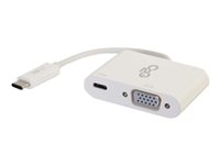 C2G USB C to VGA Video Adapter w/ Power Delivery - USB Type C to VGA White - Ekstern videoadapter - USB-C - VGA - hvit 80495