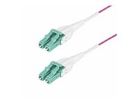 StarTech.com 2m (6.6ft) LC/LC (UPC) OM4 Multimode Fiber Optic Cable, OFNR - Koblingskabel - LC/UPC duplex multi-mode (hann) til LC/UPC duplex multi-mode (hann) - 2 m - 1.6 mm - fiberoptisk - dupleks - 50 / 125 mikroner - OM4 - OFNR - strømkabel - erikafio OM4RLCLC2M