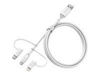 OtterBox Standard - USB-kabel - USB (hann) til Micro-USB type B, Lightning, 24 pin USB-C (hann) - USB 2.0 - 3 A - 1 m - skydrømhvitt 78-52686